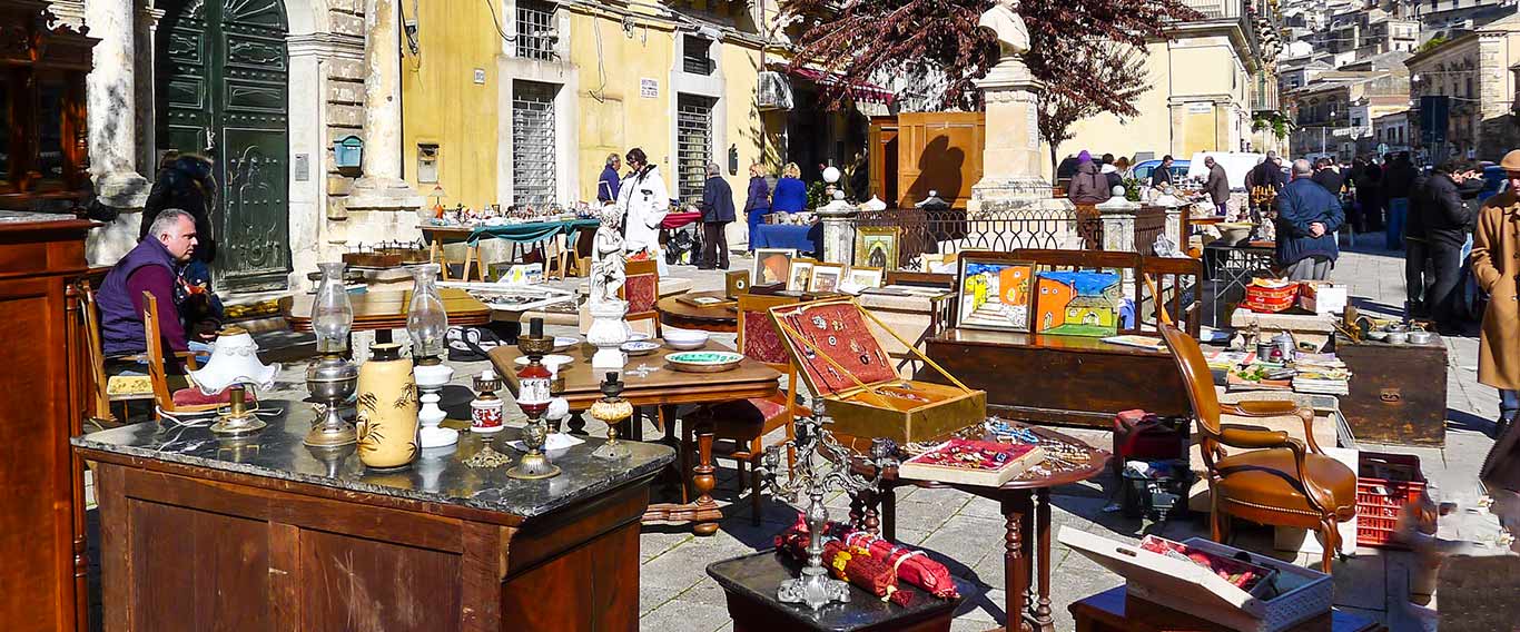 Antique market in Modica Sicily